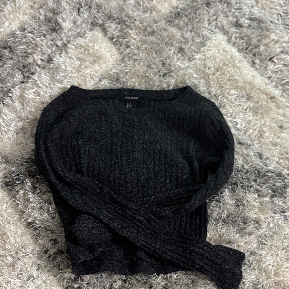 Forever 21 Charcoal Ribbed Sweater